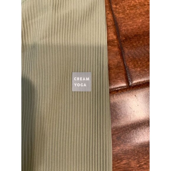 Cream Yoga Light Green Nancy Ribbed Leggings, Size XS - Picture 3 of 5
